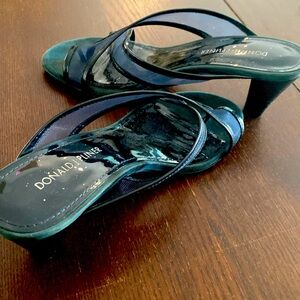 Navy blue donald pliner silky high heels